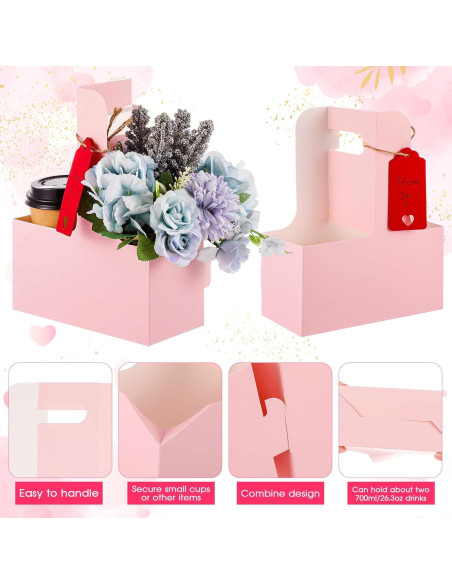 30 Soportes para Tazas Rosa MotiMind con Asa de Papel