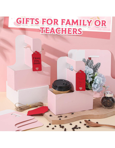 30 Soportes para Tazas Rosa MotiMind con Asa de Papel