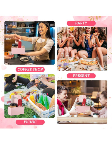 30 Soportes para Tazas Rosa MotiMind con Asa de Papel