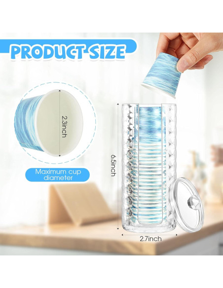 Dispensador de Tazas de Baño Skylety 2 Pcs Transparente