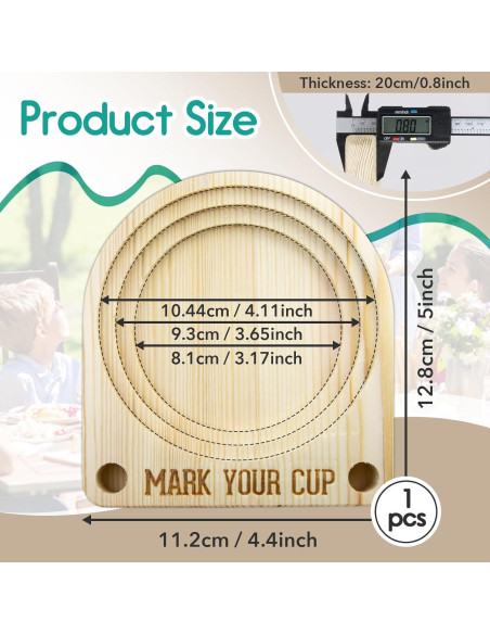 Soporte de Madera para Vasos Gfdoso con Marcador 12.7x11.18cm