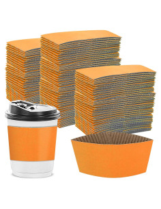 Mangas de Taza Desechables ZSCCXQ 200 Pcs Naranja 12,7 cm