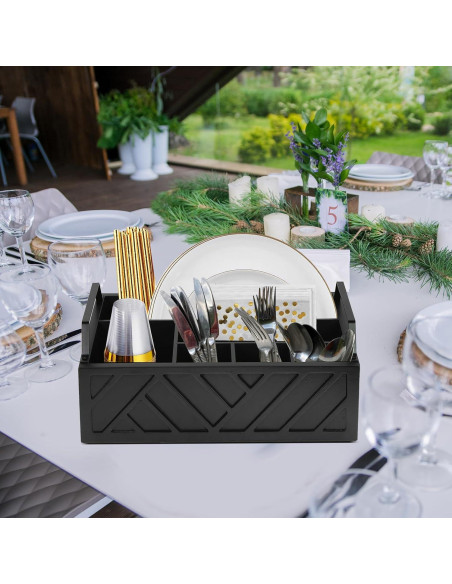 Dispensador de Platos de Papel Ukonvi Negro 24x10 cm