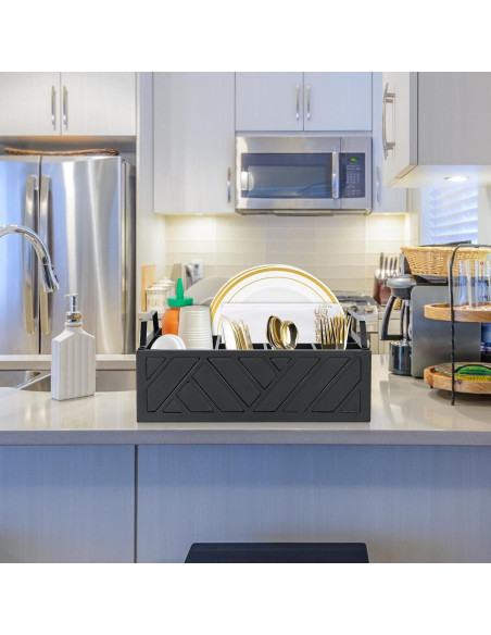 Dispensador de Platos de Papel Ukonvi Negro 24x10 cm