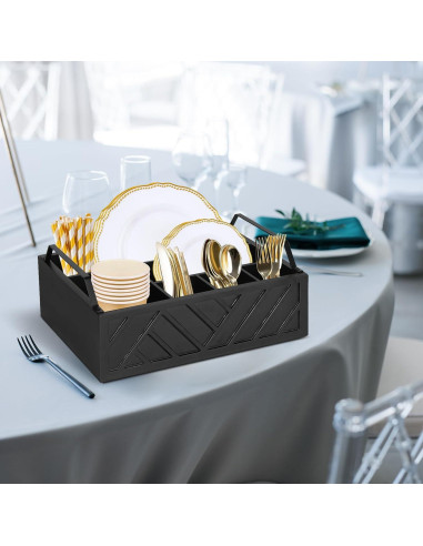 Dispensador de Platos de Papel Ukonvi Negro 24x10 cm