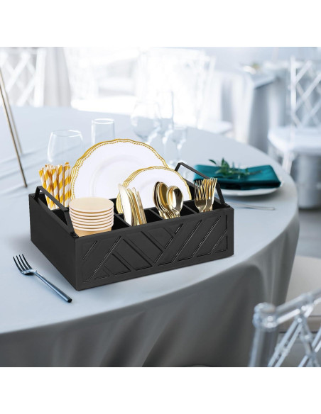 Dispensador de Platos de Papel Ukonvi Negro 24x10 cm