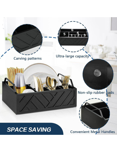 Dispensador de Platos de Papel Ukonvi Negro 24x10 cm