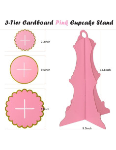 Soporte para Cupcakes Rosa MRPAPA 3 Niveles 2PCS 2