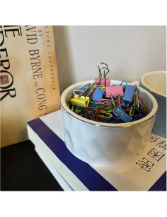 Soporte de Clips de Papel Cerámica Aewill Blanco 8.89 cm 2