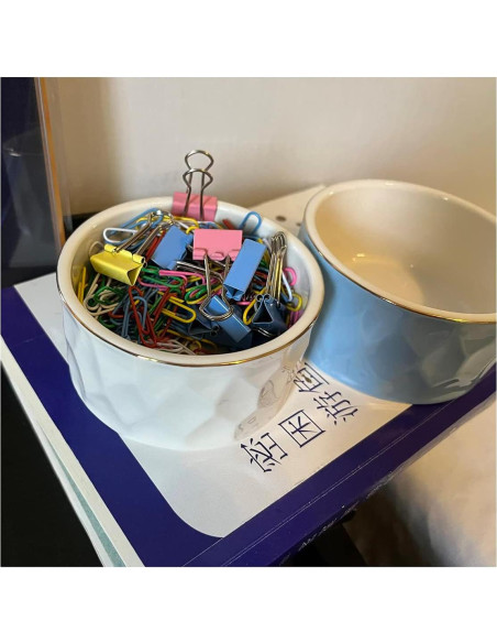 Soporte de Clips de Papel Cerámica Aewill Blanco 8.89 cm