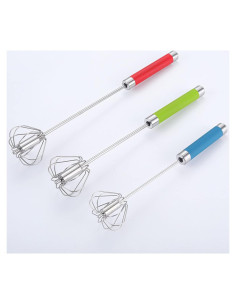 Batidor de huevos semiautomático Fnoko 25,4/30,5/35,6 cm acero