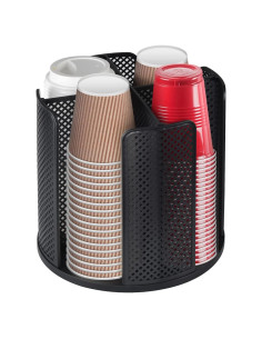 Dispensador de Tazas Samhe Negro 4 Compartimentos 23,62 cm