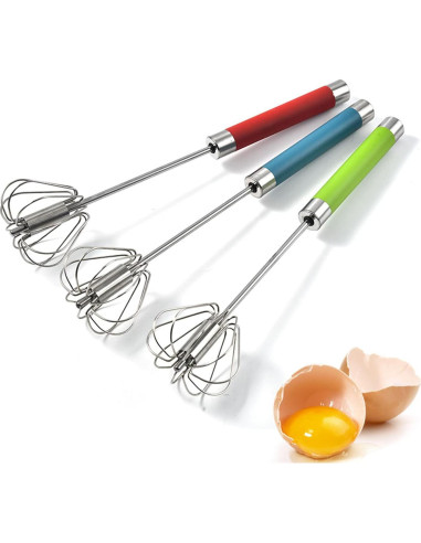 Batidor de huevos semiautomático Fnoko 25,4/30,5/35,6 cm acero