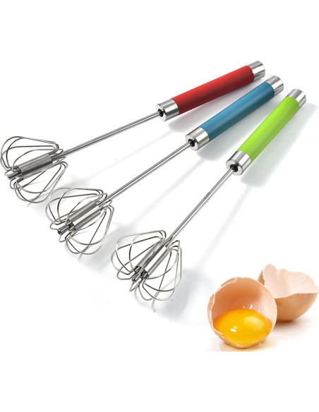 Batidor de huevos semiautomático Fnoko 25,4/30,5/35,6 cm acero