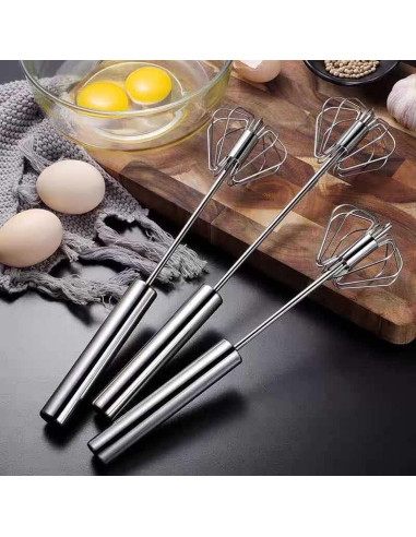 Batidor de huevos semiautomático Fnoko 25,4/30,5/35,6 cm acero