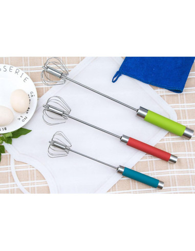Batidor de huevos semiautomático Fnoko 25,4/30,5/35,6 cm acero
