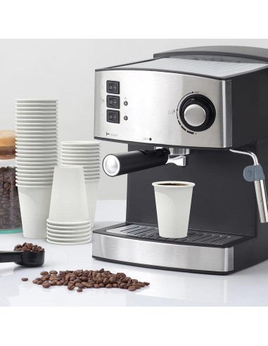 200 Tazas de Papel Desechables 12 oz Dealusy - A Prueba de Fugas