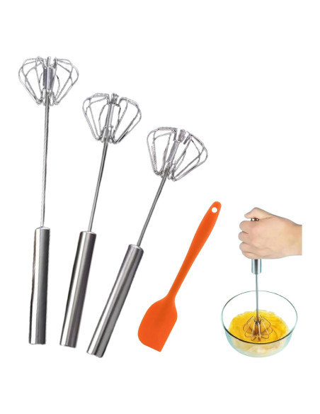 Batidores de Huevo Manual Xxshcdz 3 Piezas 25-35 cm