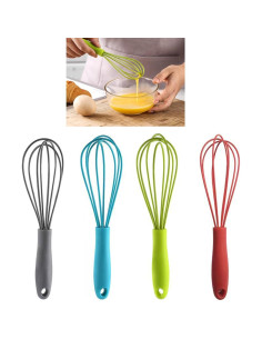 Batidor de Huevos de Silicona Caralin 17x4.3 cm Gris/Verde 2