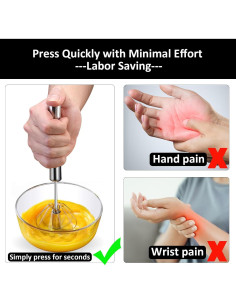 Batidor Manual de Acero Inoxidable NewFe 30cm Versátil 2