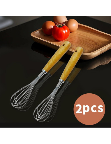 Batidores de Alambre MCSDFN - Acero Inoxidable y Madera