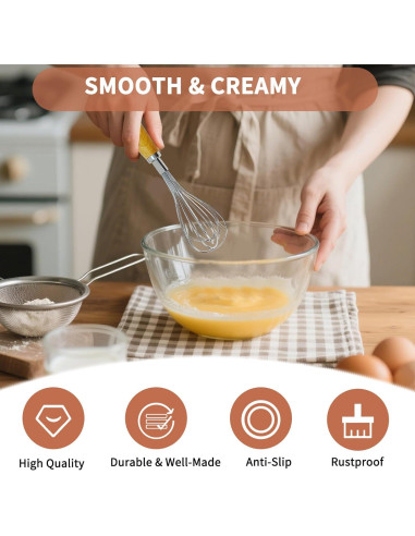 Batidores de Alambre MCSDFN - Acero Inoxidable y Madera