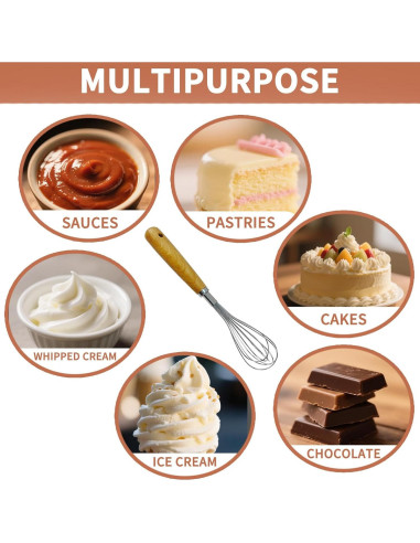 Batidores de Alambre MCSDFN - Acero Inoxidable y Madera