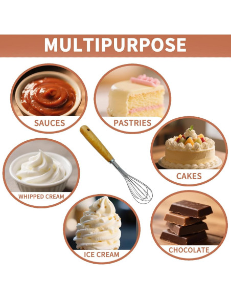 Batidores de Alambre MCSDFN - Acero Inoxidable y Madera