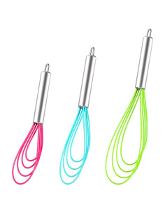 Juego de 3 Batidores Planos de Silicona Webake - Resistente al Calor