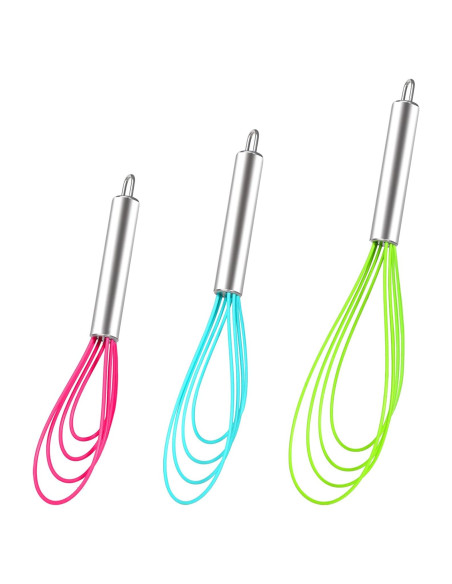 Juego de 3 Batidores Planos de Silicona Webake - Resistente al Calor