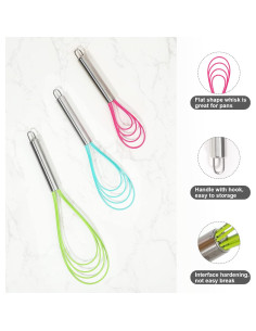 Juego de 3 Batidores Planos de Silicona Webake - Resistente al Calor 2