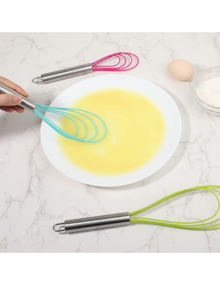 Juego de 3 Batidores Planos de Silicona Webake - Resistente al Calor