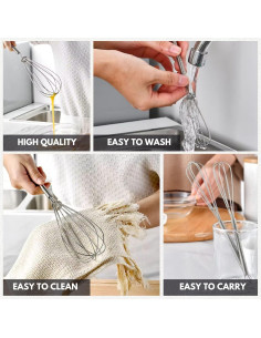 Batidores de Acero Inoxidable Chandler - Juego de 3 Tamaños 2