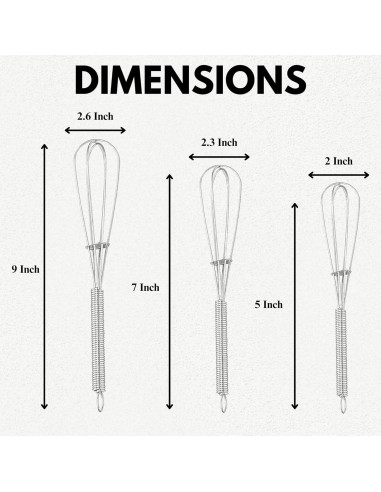 Batidores de Acero Inoxidable Chandler - Juego de 3 Tamaños