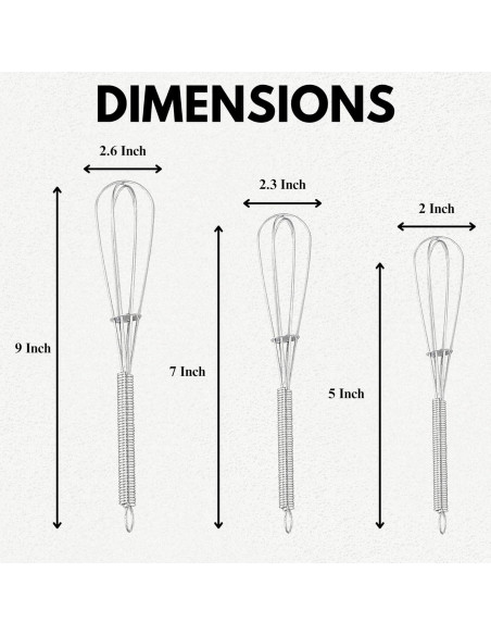 Batidores de Acero Inoxidable Chandler - Juego de 3 Tamaños