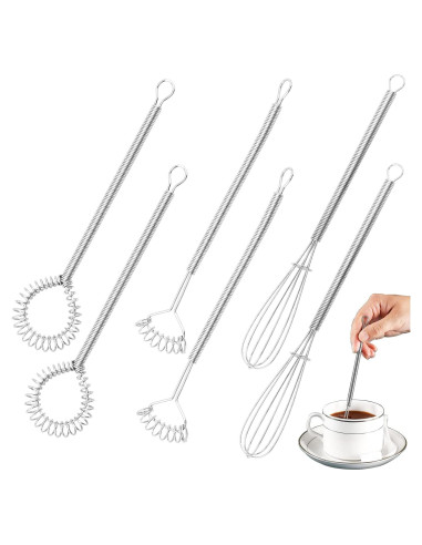Juego de 6 Mini Batidores Ainvhh Acero Inoxidable 18 cm