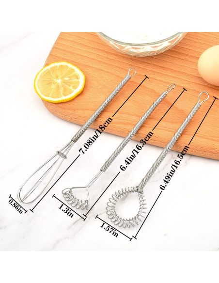 Juego de 6 Mini Batidores Ainvhh Acero Inoxidable 18 cm