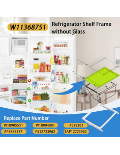 Marco de estante de refrigerador W11368751 compatible Whirlpool 2