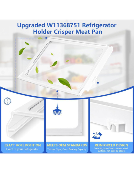 Marco de estante de refrigerador W11368751 compatible Whirlpool