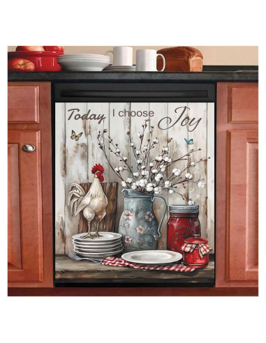 Cubierta Magnética para Lavavajillas Gallo Floral 58x66 cm