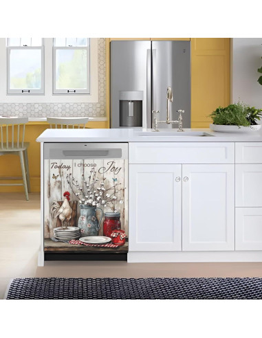 Cubierta Magnética para Lavavajillas Gallo Floral 58x66 cm