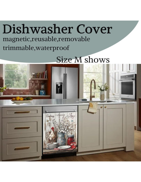 Cubierta Magnética para Lavavajillas Gallo Floral 58x66 cm