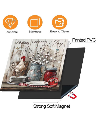 Cubierta Magnética para Lavavajillas Gallo Floral 58x66 cm