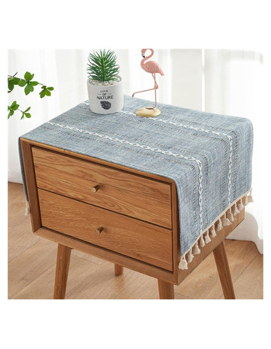 Mantel de Mesa de Noche Utobanh 40x90 cm Azul Grisáceo