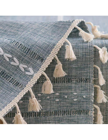 Mantel de Mesa de Noche Utobanh 40x90 cm Azul Grisáceo