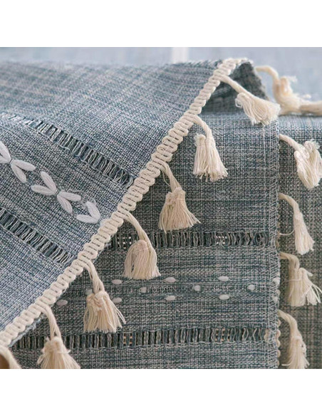 Mantel de Mesa de Noche Utobanh 40x90 cm Azul Grisáceo