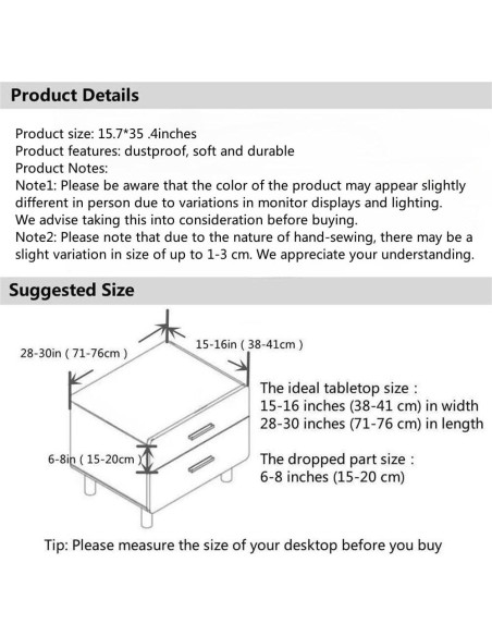 Mantel de Mesa de Noche Utobanh 40x90 cm Azul Grisáceo
