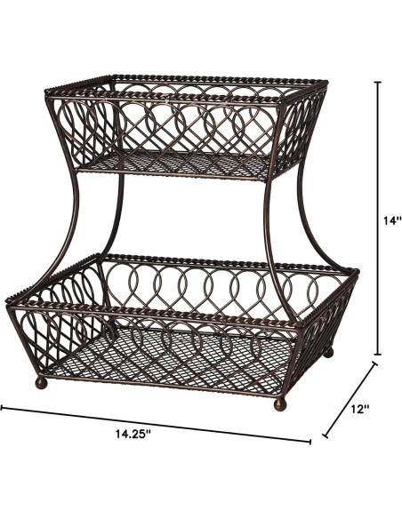 Cesta Redonda de Metal 2 Niveles Gourmet Basics Mikasa 35.56 cm Cesta Redonda de Metal 2 Niveles Gourmet Basics Mikasa 35.56 cm