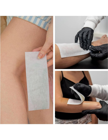 200 Tiras de Cera No Tejidas BTYMS 6.6x19.05 cm Depilación