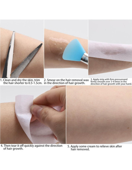 200 Tiras de Cera No Tejidas BTYMS 6.6x19.05 cm Depilación